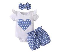 Completo Bambina Estivo Set di Abbigliamento Cotone Bambine e Ragazze Estate Camicetta Manica Corta e Pantaloncini Casual Maglietta TShirt Ragazza 0-18 Mesi