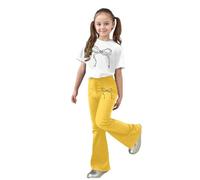 Completo Bambine Elegante Casual con Stampa Fiocchi e Pantaloni Svasati Coordinato Due Pezzi (2-Yellow, 7-8 Years)