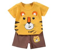 Completo Bambino 2 Pezzi Body Estiva Neonato Set di Magliette Bimbo Completini e Coordinati Gentiluomo Cotone Lino Maglietta Pantaloncini Design Regalo Festivo per Ragazzi 1-4 anni