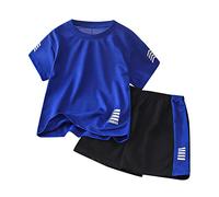 Completo Bambino 2 Pezzi,Completo Estivo Neonato Set Outfit Abbigliamento Completivi da Estivi con Tenere e Simpatiche Fantasie Pantaloncini Tuta 1-8 Anni Conforto garantito Tutto Il Giorno