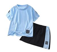Completo Bambino 2 Pezzi,Neonato Maschio Camicia Manica Corta Set di Abiti per Neonati Vestiti Coordinati T-shirt Maniche Corte Ricamate pezzi con tuta da ginnastica Conforto garantito tutto il giorno