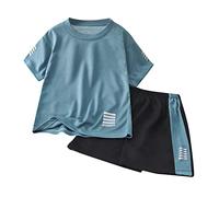 Completo Bambino 2 Pezzi,Neonato Maschio Camicia Manica Corta Set di Abiti per Neonati Vestiti Coordinati T-shirt Maniche Corte Ricamate pezzi con tuta da ginnastica Conforto garantito tutto il giorno