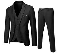 Completo Bambino Primavera Autunno Tre Pezzi con Cappotto Gilet Pantaloni Manica Lunga per Neonati e Ragazzi Elegante e Confortevole per Occasioni Speciali e Giornate Fresche (Black, 15-16 Years)