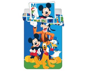 Completo biancheria da letto Topolino Paperino Pluto Pippo 100x135cm 100% cotone