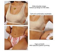 Completo Bikini Donna 2 Pezzi A Fascia Larga con Rete, Alta Sposa Beige S