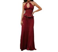 Completo Blazer Pantalone Donna Pantalone Curvy Larga Nero Sera Montagna Battesimo Scuro Quadri Plissettata Corallo Tubino Gamba Classica Volant Il Alpinismo Momento Collo