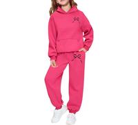 Completo Casual da Bambina con Felpa e Pantaloni Stampati con Lettere, Due Pezzi alla Moda, Comodo Abbigliamento da casa, da Indossare Tutti i Giorni, per Bambini, Ragazzi e Ragazze. H