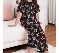 Completo casual minimalista per ragazze giovani, composto da maglia a girocollo a maniche corte e pantaloni, adatto per l'estate 6Y,7Y,4Y,5YAnimale,FarfallaTessuto in maglia