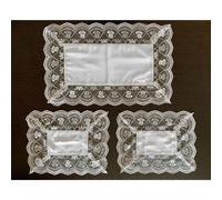 Completo centrini e runner set 3 pezzi Renato Balestra Macramè pizzo salone 4713