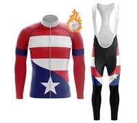 Completo Ciclismo Abbigliamento Bici MTB Uomo,Tuta Ciclista Invernale Maglietta da Ciclo Termico Vello Giacca Manica Lunga e Salopette Pantaloni con 19D Gel Imbottiti,Maglia Bicicletta Strada(10,XL)