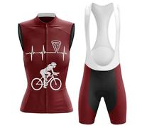 Completo Ciclismo Donna Abbigliamento Bici MTB Estivo,Maglia Ciclista Maglietta da Ciclo Senza Maniche Gilet e Salopette Pantaloncini con 19D Gel Imbottiti,Tuta Bicicletta Asciugatura Rapida|6,L