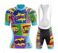 Completo Ciclismo Donna Abbigliamento Bici MTB Estivo Tuta Ciclista Manica Corta,Maglietta Bicicletta e Salopette Pantaloncini con 19D Gel Imbottiti,Maglia Ciclo Asciugatura Rapida Traspirante|B2,L