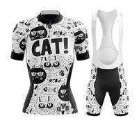 Completo Ciclismo Donna Abbigliamento Bici MTB Estivo Tuta Ciclista Manica Corta,Maglietta Bicicletta e Salopette Pantaloncini con 19D Gel Imbottiti,Maglia Ciclo Asciugatura Rapida Traspirante|B7,M