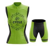 Completo Ciclismo Donna Abbigliamento Bici MTB Estivo Tuta Ciclista Senza Maniche,Maglietta da Bicicletta Gilet e Pantaloncini Shorts con 19D Gel Imbottiti,Maglia da Ciclo Asciugatura Rapida|10,M