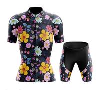 Completo Ciclismo Donna Estivo Abbigliamento Bici MTB,Tuta Ciclista Maglietta Ciclo Manica Corta e Pantaloncini Shorts con 19D Gel Imbottiti,Maglia Bicicletta Asciugatura Rapida Traspirante|12,M