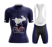 Completo Ciclismo Donna Estivo Abbigliamento Bici MTB Tuta Ciclista Manica Corta,Maglietta Bicicletta e Salopette Pantaloncini con 19D Gel Imbottiti,Maglia Ciclo Asciugatura Rapida Traspirante|B6,M