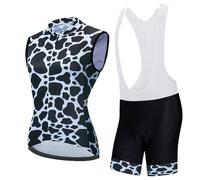 Completo Ciclismo Donna Estivo Abbigliamento Bici MTB Tuta Ciclista Senza Maniche,Maglietta Bicicletta Gilet e Salopette Pantaloncini con 9D Gel Imbottiti,Maglia da Ciclo Asciugatura Rapida|7,L