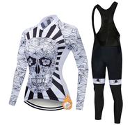 Completo Ciclismo Donna Invernale Abbigliamento Bici MTB Tuta Ciclista Termico Vello,Maglietta Bicicletta Giacca Manica Lunga e Salopette Pantaloni con 19D Gel Imbottiti,Completi Maglia Ciclo|11,5XL