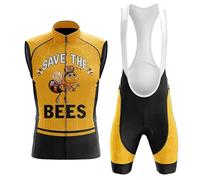 Completo Ciclismo Uomo Abbigliamento Bici MTB Estivo,Maglia Ciclista Maglietta da Ciclo Senza Maniche Gilet e Salopette Pantaloncini con 19D Gel Imbottiti,Tuta Bicicletta Asciugatura Rapida(A4,L)