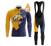 Completo Ciclismo Uomo Abbigliamento Bici MTB Invernale,Maglia Ciclista Maglietta da Ciclo Termico Vello Giacca Manica Lunga e Salopette Pantaloni con 19D Gel Imbottiti,Tuta Bicicletta Strada(B6,L)