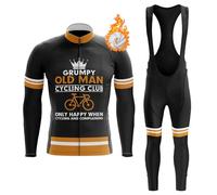 Completo Ciclismo Uomo Invernale Abbigliamento Bici MTB,Maglia Ciclista Maglietta da Ciclo Termico Vello Giacca Manica Lunga e Salopette Pantaloni con 9D Gel Imbottiti,Tuta Bicicletta Strada(A5,L)