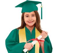 Completo con e Cappello Decorato Studenti Elementare Medi Linea Set Toga Cappello Costume Asilo Costumi da Laureato per Bambini Asilo Studenti Costumi e Tocco (Mint Green-c, 3-4 Years)