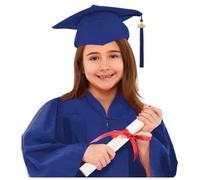 Completo con e Cappello Decorato Studenti Elementare Medi Linea Set Toga Cappello Costume Asilo Costumi da Laureato per Bambini Asilo Studenti Costumi e Tocco (Navy-a, 10-12 Years)
