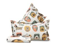 Completo copripiumino BAU cani ragazzo stile moderno 100% cotone Made in Italy