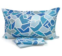 Completo Copripiumino GABEL Geometry Azzurro Singolo 1 piazza 100% cotone
