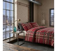 Completo Copripiumone matrimoniale Bassetti Kilt scozzese rosso