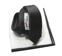 COMPLETO CRAVATTA NERA 4 CRAVATTINO E POCHETTE BIANCA bordo contrasto ABBINATA