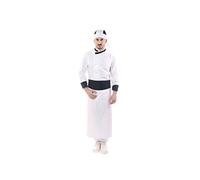 Completo Cuoco Bianco - Profili Neri - RICAMO GRATUITO - Doppio Collo - Divisa Chef Uomo - Giacca, Pantalone, Davantino e Bandana - per Cucina e Ristorante - Made in Italy (S)