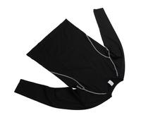 Completo da allenamento a compressione per uomo, maglia a maniche lunghe, pantaloni aderenti, colore nero/grigio, linea M