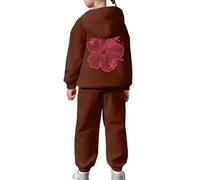 Completo da bambina in 2 pezzi Ragazzi Ragazze Abbigliamento Set Bambine Felpa Pullover Tuta Sportivo a maniche lunghe pantaloni elastici vita Regalo Ragazza