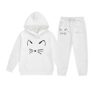 Completo da bambina in 2 pezzi Sportswear Multi Color Bambini Casual Pullover Felpa Tuta Top+Pantalone Per Ragazze Abito Chic Ed Elegante Set Autunno Inverno Outfit Jogging,la Casa,Scuola, Spesa
