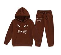 Completo da bambina in 2 pezzi Sportswear Multi Color Bambini Casual Pullover Felpa Tuta Top+Pantalone Per Ragazze Abito Chic Ed Elegante Set Autunno Inverno Outfit Jogging,la Casa,Scuola, Spesa