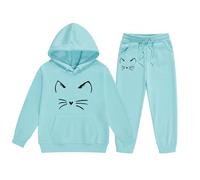 Completo da bambina in 2 pezzi Sportswear Multi Color Bambini Casual Pullover Felpa Tuta Top+Pantalone Per Ragazze Abito Chic Ed Elegante Set Autunno Inverno Outfit Jogging,la Casa,Scuola, Spesa