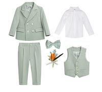 Completo da Bambino 4/5/6 Pezzi Eleganti Abiti da Cerimonia Gentleman Smoking da Ragazzo Abito Formale Doppiopetto da Battesimo Bambini e Ragazzi Gentiluomo Vestito per Matrimonio Festa