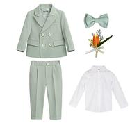 Completo da Bambino 4/5/6 Pezzi Eleganti Abiti da Cerimonia Gentleman Smoking da Ragazzo Abito Formale Doppiopetto da Battesimo Bambini e Ragazzi Gentiluomo Vestito per Matrimonio Festa 6-7 anni