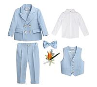 Completo da Bambino 4/5/6 Pezzi Eleganti Abiti da Cerimonia Gentleman Smoking da Ragazzo Abito Formale Doppiopetto da Battesimo Bambini e Ragazzi Gentiluomo Vestito per Matrimonio Festa