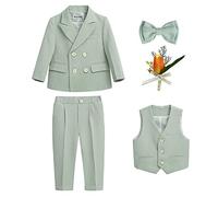 Completo da Bambino 4/5/6 Pezzi Eleganti Abiti da Cerimonia Gentleman Smoking da Ragazzo Abito Formale Doppiopetto da Battesimo Bambini e Ragazzi Gentiluomo Vestito per Matrimonio Festa