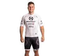 Completo da ciclismo LAUF, maglia bianca e pantaloncini neri con bretelle Dimensione: M
