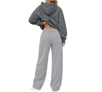 Completo da donna 2 pezzi Autunno Inverno Felpa oversize con tasca e pantal | Tute Eleganti Da Cerimonia Manica Lunga Particolari Lunga Rossa Viscosa Abito Plissettata White Elefante Bella Tech Leggins