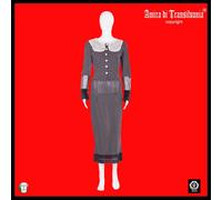 completo da donna camicia gonna bianco nero a pois colletto collegiale pin-up