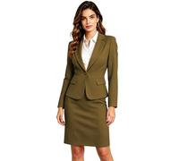 Completo da donna in 2 pezzi con gonna a maniche lunghe e gonna a matita, Marrone, L