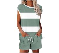 Completo da donna in 2 pezzi, magliette a maniche corte e pantaloni corti pigiama, magliette casual estive top e tasche pantaloni da notte abbigliamento da notte abbigliamento da notte I miei ordini
