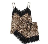 Completo da donna in pizzo con stampa leopardata e pantaloncini intimi, elegante e confortevole per una tendenza