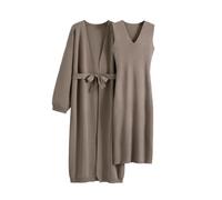 Completo da donna in tinta unita, elegante, lavorato a maglia, 2 pezzi, maglione, cardigan, top, casual, slim dress, 103, M