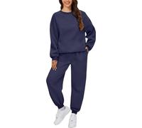 Completo da Donna Sportivi Invernale Leggero, Completa Set con Cappuccio Pullover + Pantaloni 2 Pezzi Felpa da Running Autunno Sportwear Trekking Fitness Larga Tute da Jogger Casual Tempo Libero