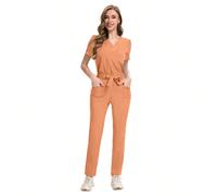 Completo da infermiera con top a scollo a V e pantaloni, divisa da lavoro chirurgica, abito da infermiera per dentista, accessori per infermiere, abbigliamento da lavoro per l'ospedale L,M,S,XL,XXLBlo